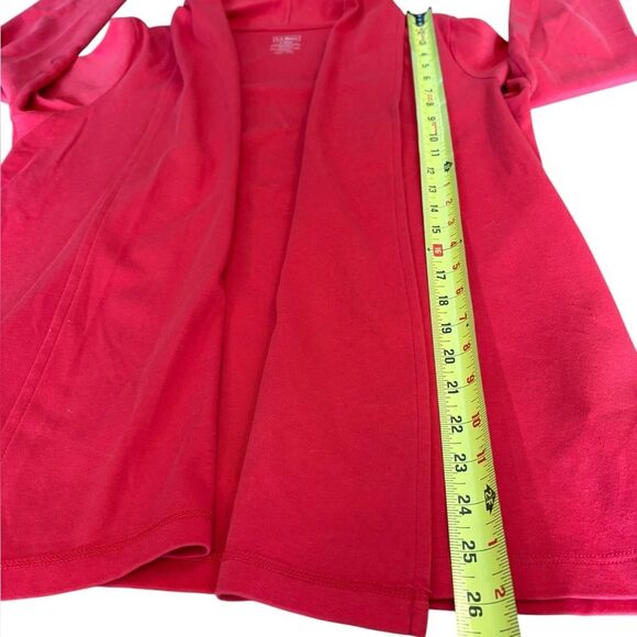 LL Bean Open Front Shawl Cardigan Sweater Supima Cotton Women Large Red - Picture 8 of 8